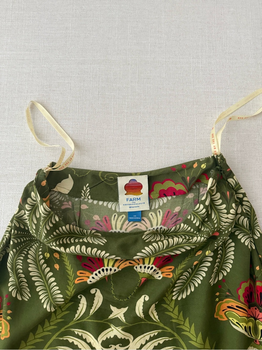 Anthropologie Farm Rio Olive Green Floral A-Line Skirt XS - Picture 3 of 7